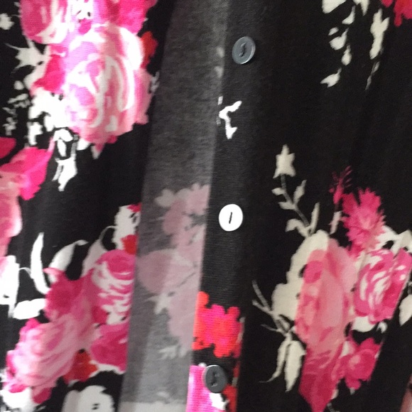 Pink & Red Rose Patterned Cardigan - Picture 4 of 4